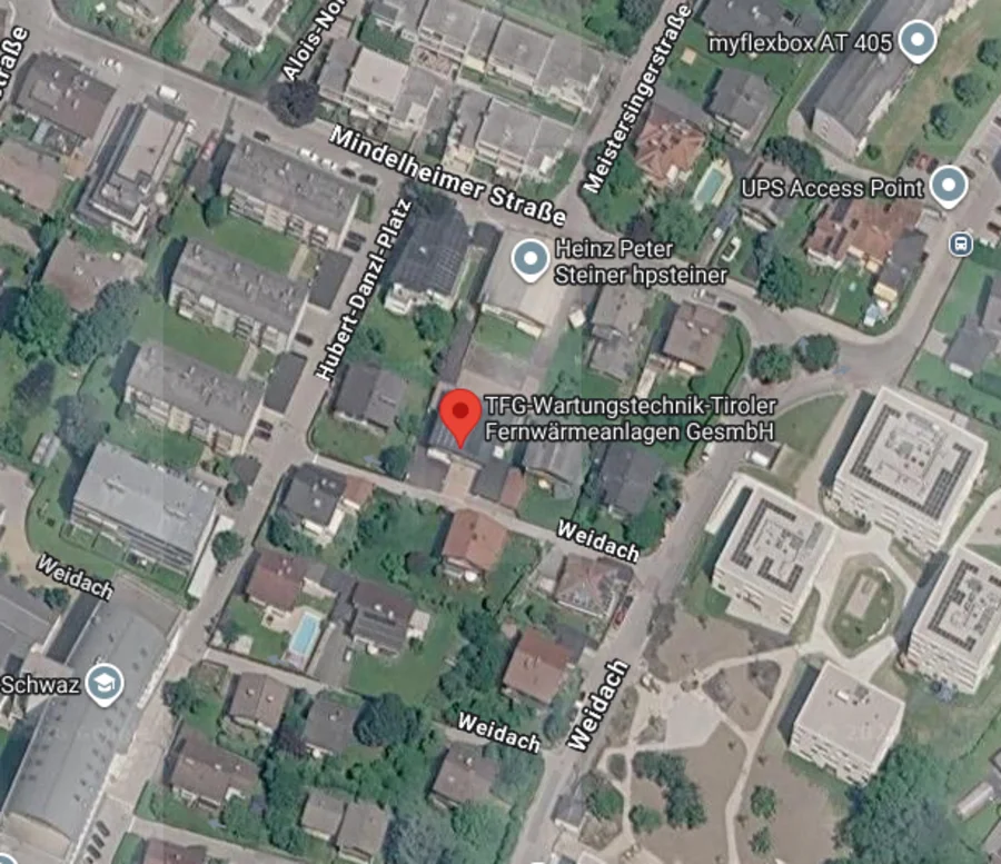 Standortkarte Tiroler Fernwärmeanlagen GesmbH, Weidach 21, 6130 Schwaz